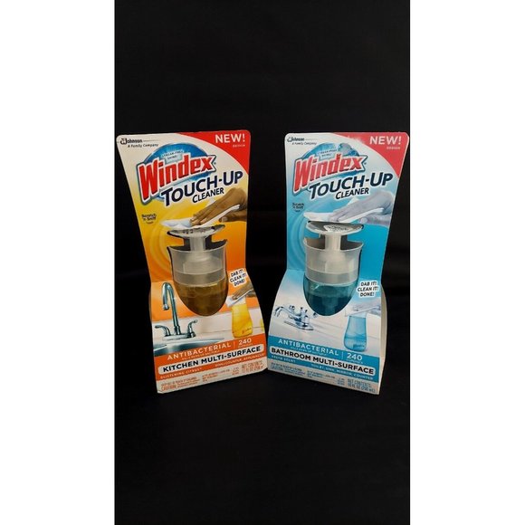 Windex Touch-Up Multi-Surface Cleaner Lot of 2 Antibacterial 10 Fl Oz NOS